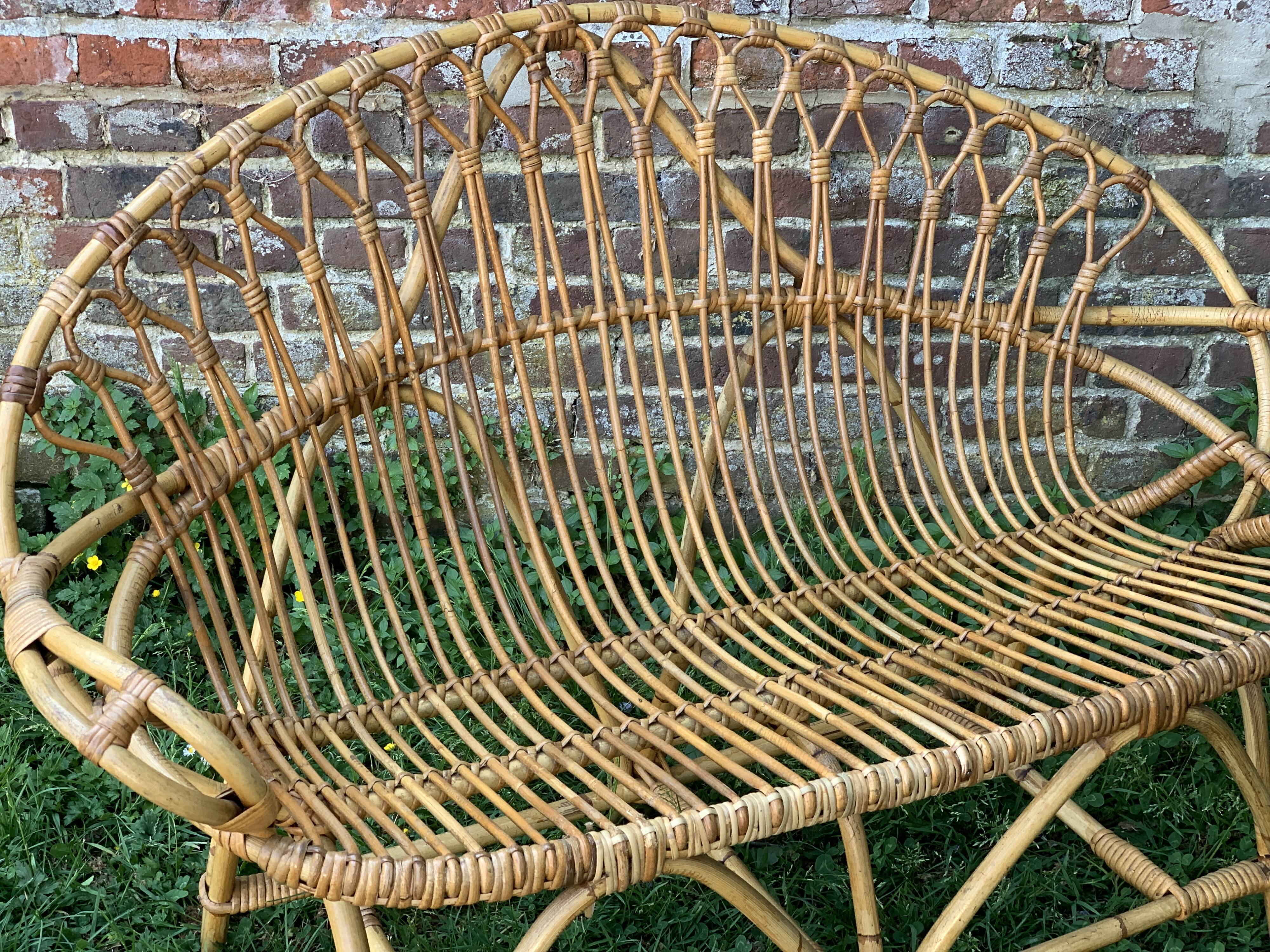 Rattan bench