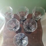 6 Luminarc Arcoroc Octagonal Vintage Wine Glasses
