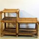 Two-tier rattan low cabinet
