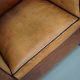 Fauteuils de club en cuir couleur cognac néerlandais vintage, ensemble de 2