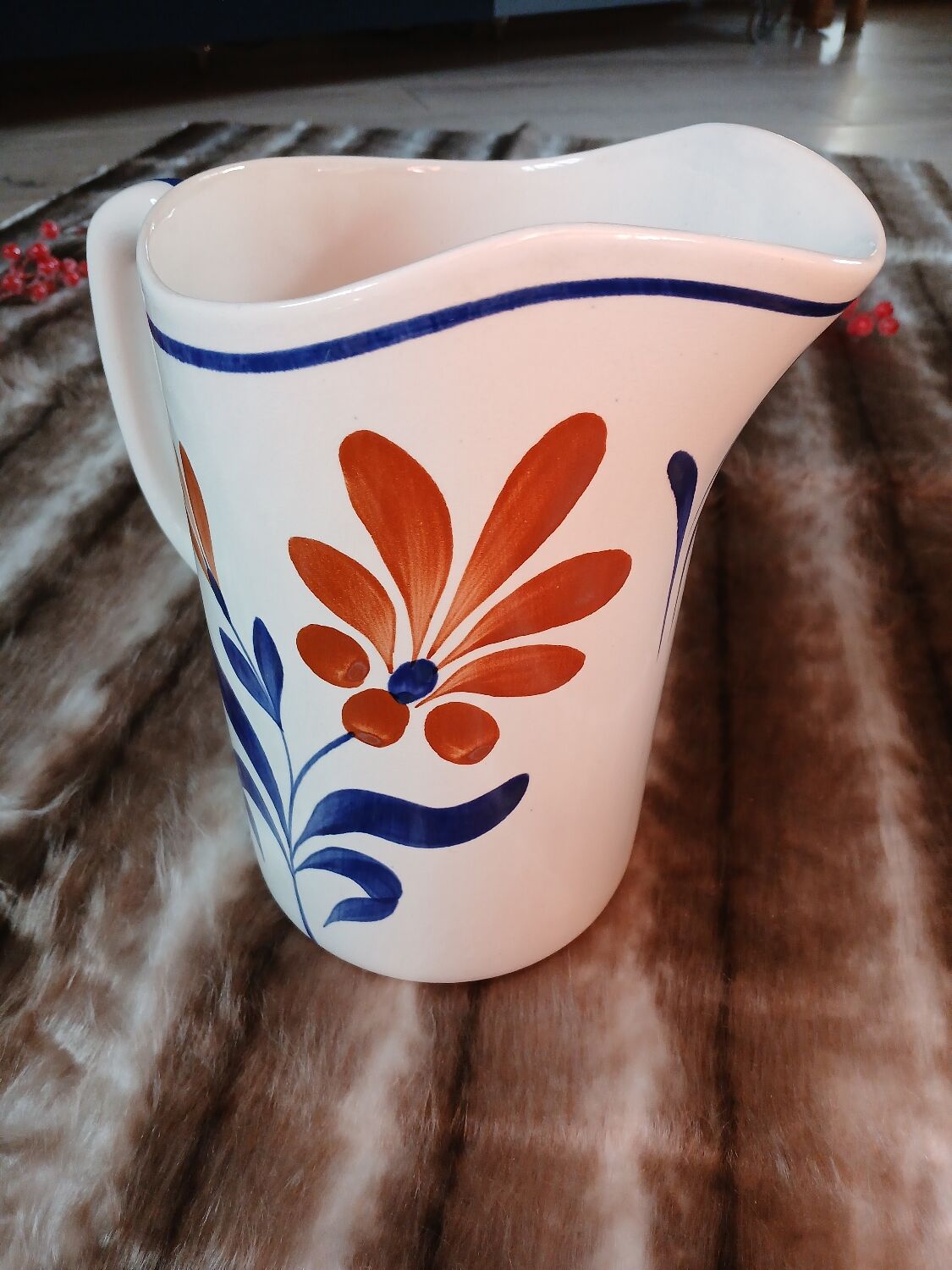 Old pitcher / jug from the Givors pottery