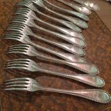 Lot forks silver metal