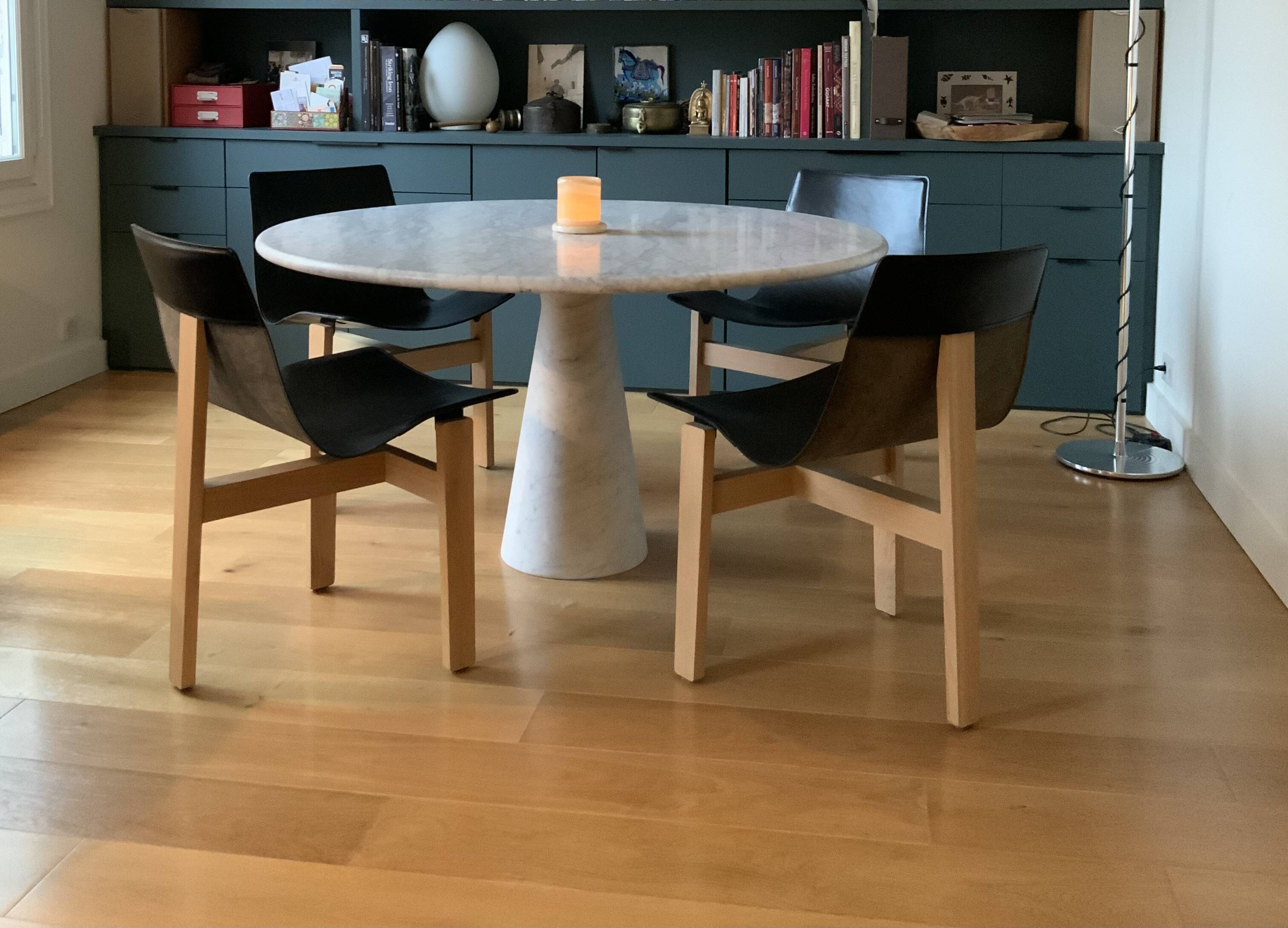 Table ANGELO MANGIAROTTI in white marble model M1
