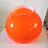 Globe en opaline orange design années 70