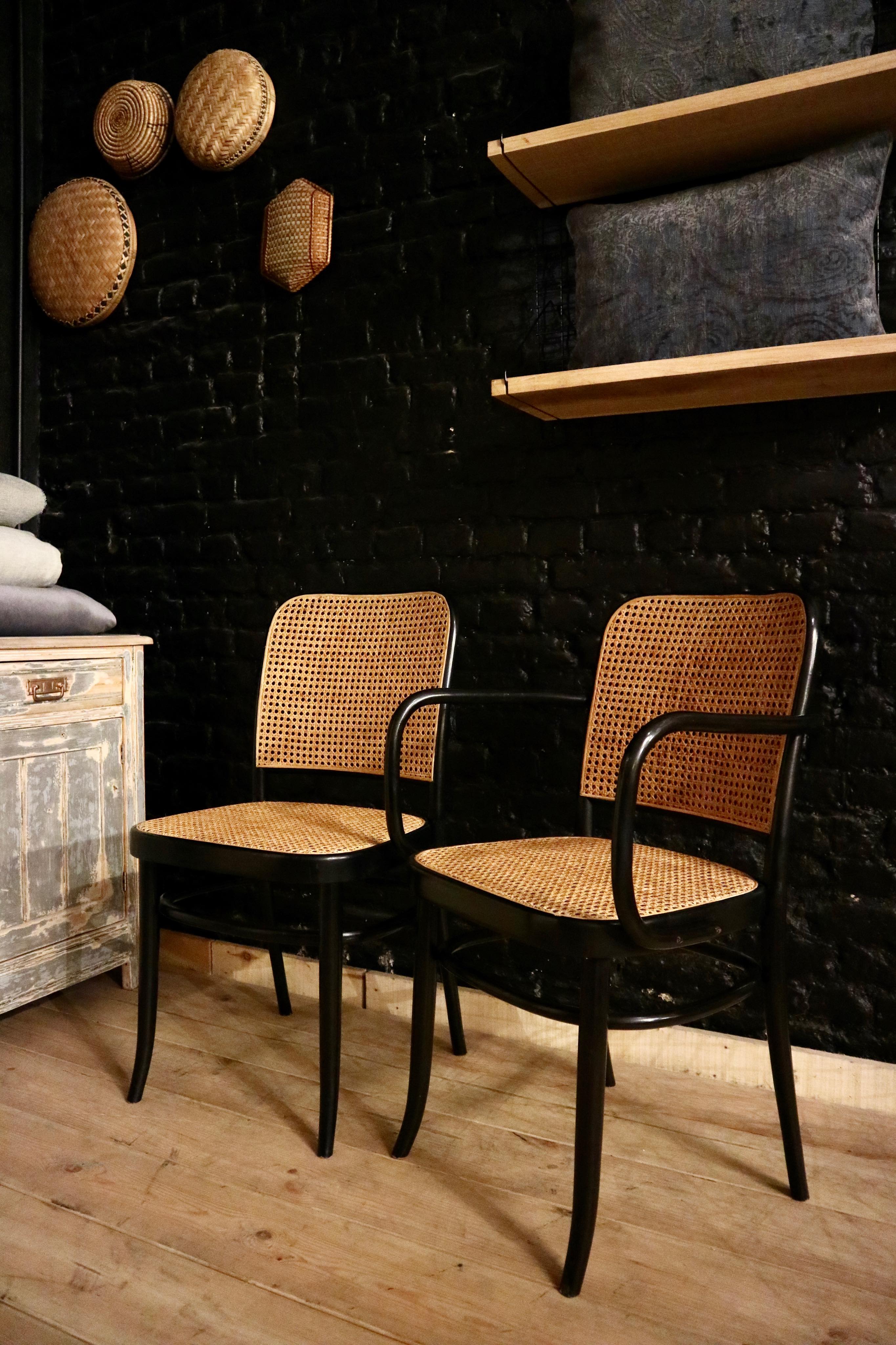 Lot an armchair and chair 811 Josef Hoffmann Thonet Prague