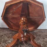 Napoleon III octagonal centre table in marquetry walnut.