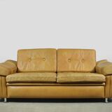 Danish vintage leather 2-seater sofa by svend skipper, 1970s