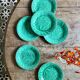 Set of 6 vintage green earthenware plates