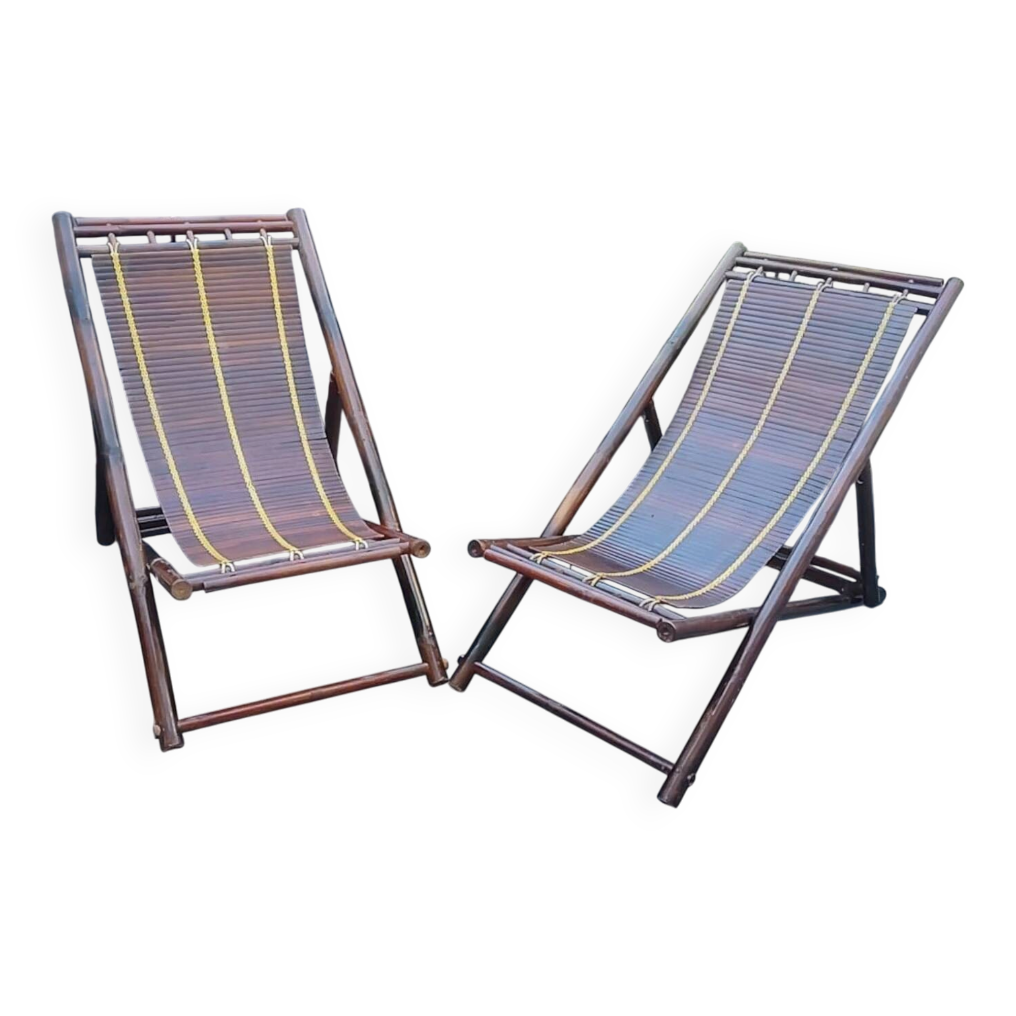 Pair of bamboo flip-flops