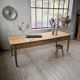 Pine and oak farmhouse table with multiple drawers, communal type, 240cm.