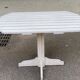 White solid wood bistro style garden table for 4 people