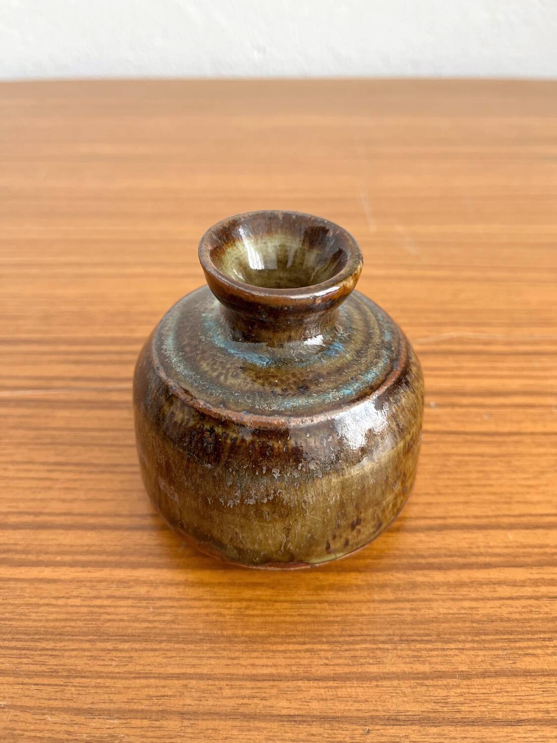 Vintage flamed stoneware vase