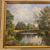 Oil painting on canvas kerfeuille marais de briere signed jean paul barre