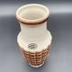 Vintage Jasba ceramic vase – brown and white geometric relief – A
