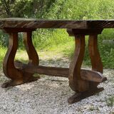 Vintage 1960s Brutalist table in walnut (trunk)