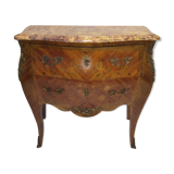 Comfortable curved Louis XVI style rosewood marquetry