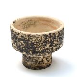 Green and beige ceramic pot, 50s