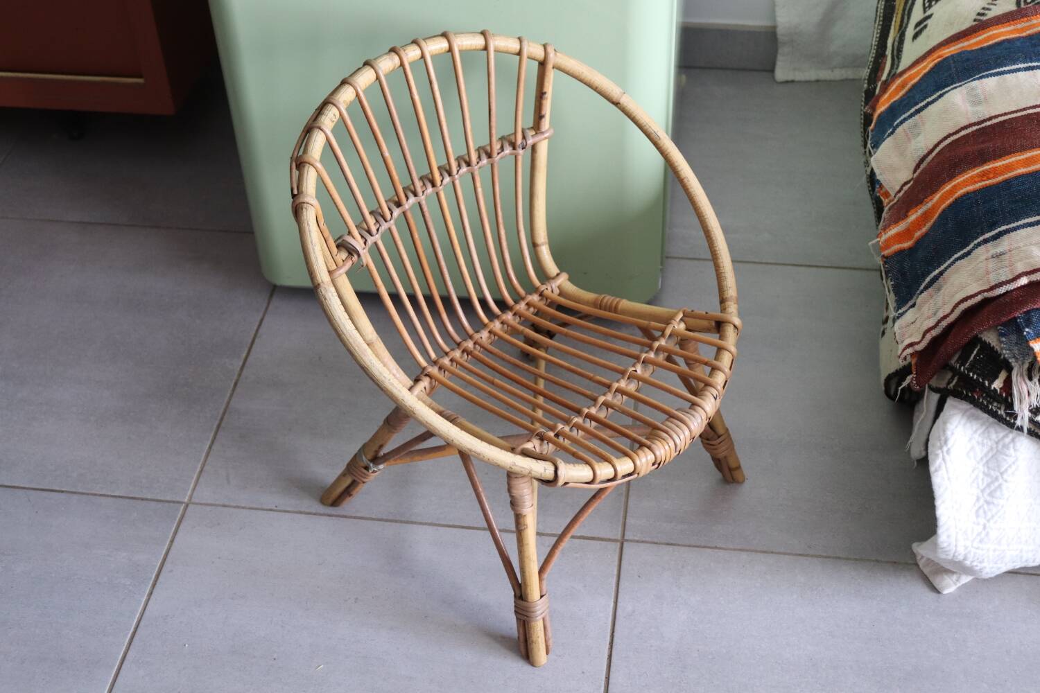 Small rattan armchair for children