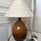 Stoneware lamp and linen lampshade 50s-60s