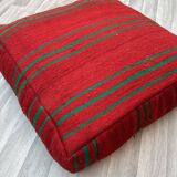 Moroccan Ottoman Pouf - Berber Cushion Cover - Decorative Cushions - Red Moroccan Cushion