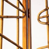 Large wooden and bamboo corner shelf