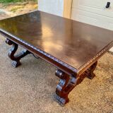 Renaissance style Spanish table with solid wood extension and beautiful moldings