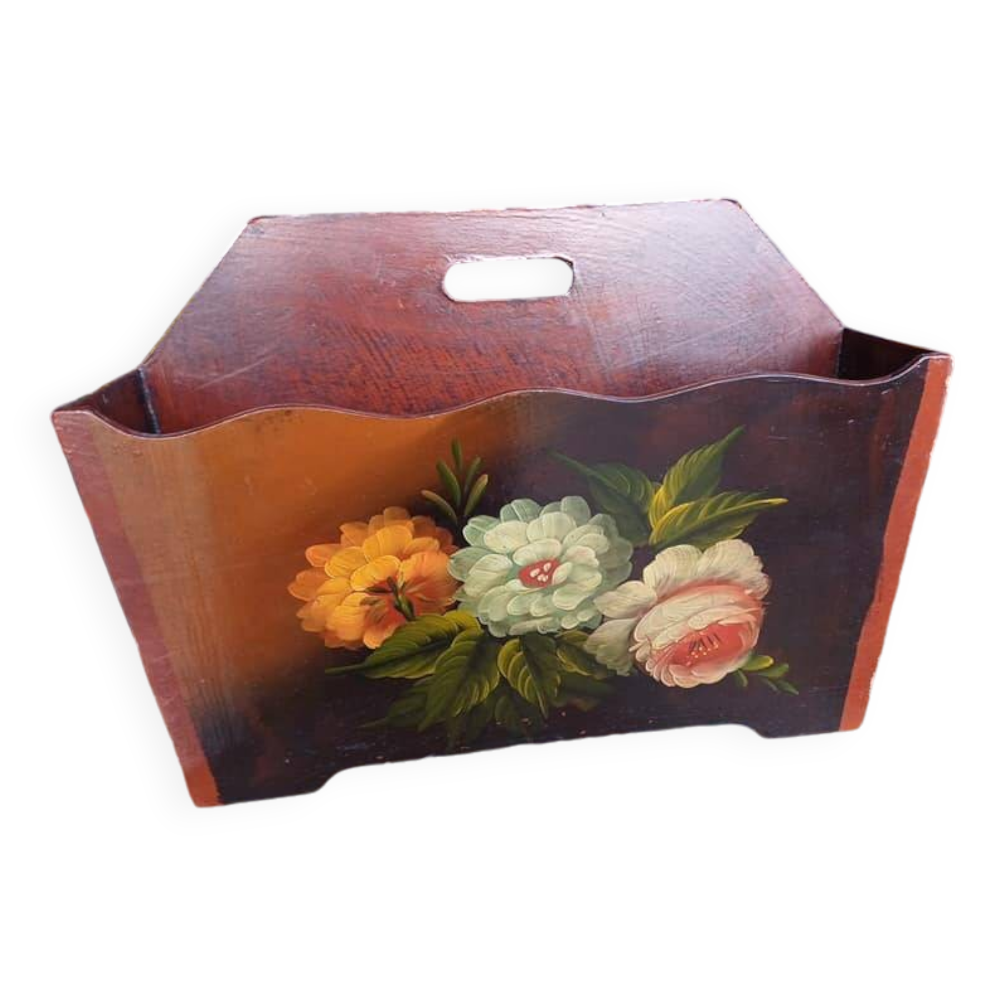 Beautiful vintage wooden magazine rack