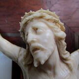 Crucifix XIX éme bois laiton -christ sculpté
