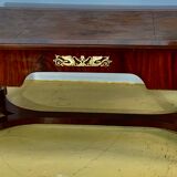 Empire flat desk, mahogany, double-sided, gilded bronzes