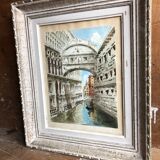 Tableau aquarelle giorgi pont des soupirs Venise