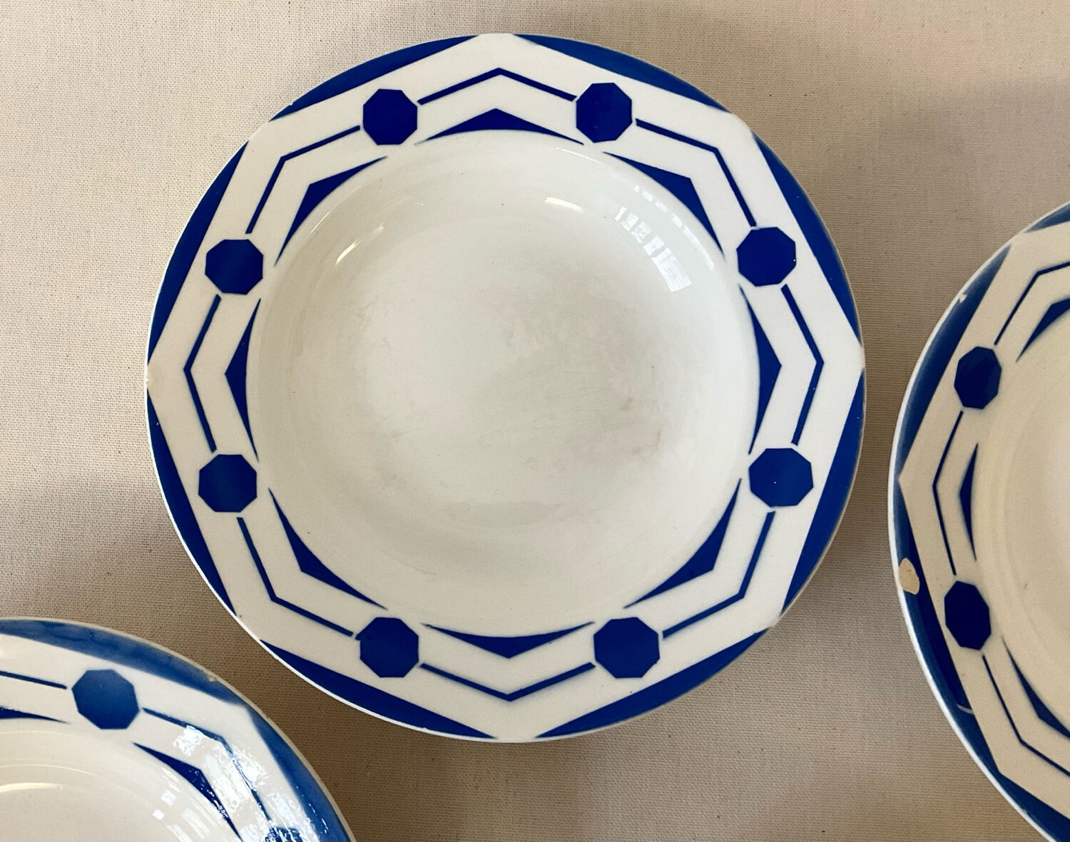 6 deep plates Digoin Sarreguemines - Ciboulette Collection