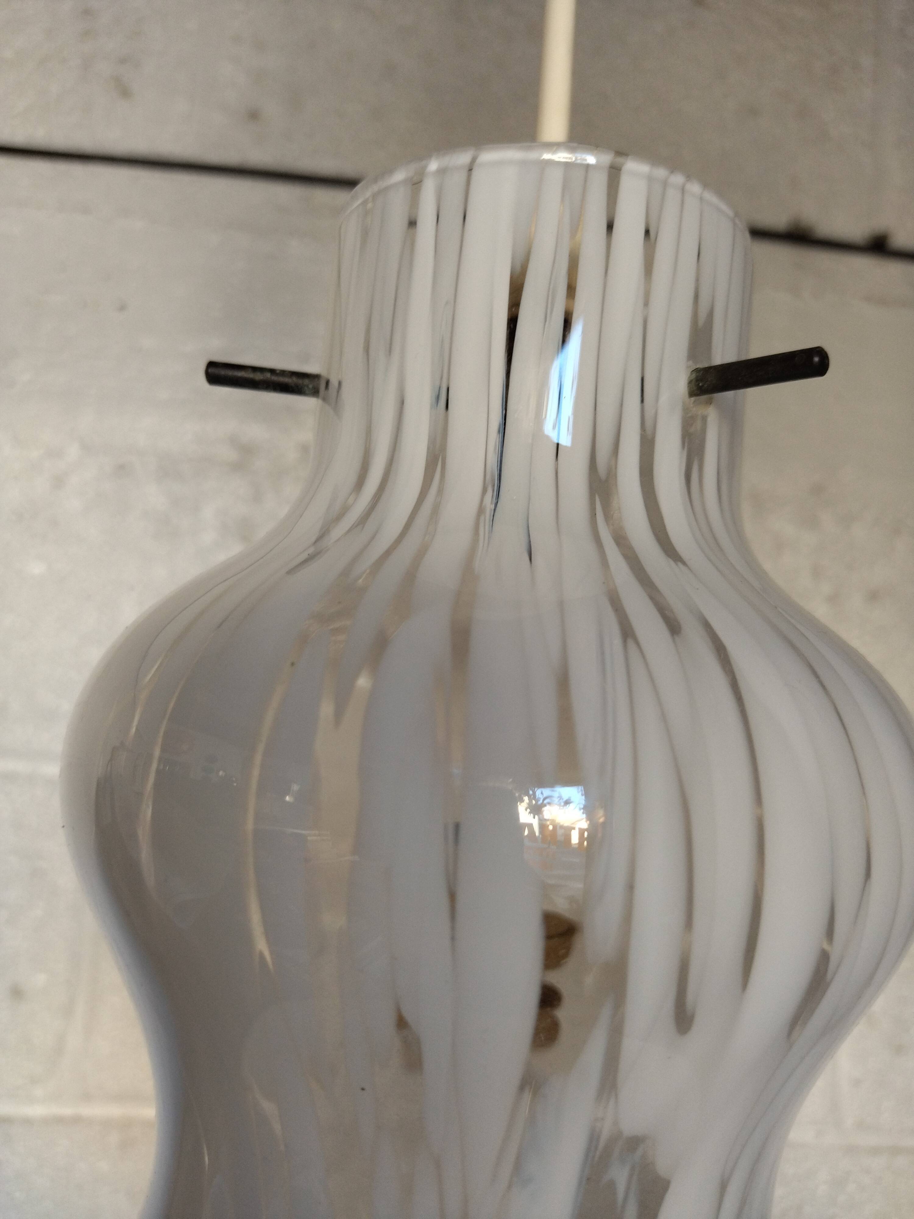 Vintage 70s glass pendant lamp
