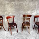Set of 4 Fischel bistro chairs crocodile model 1930