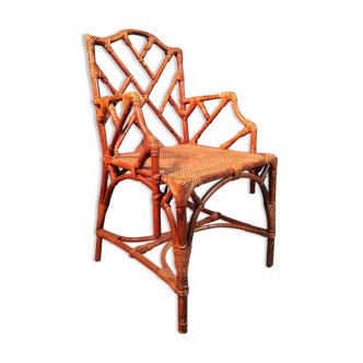 Fauteuil bambou & cannage 1900s