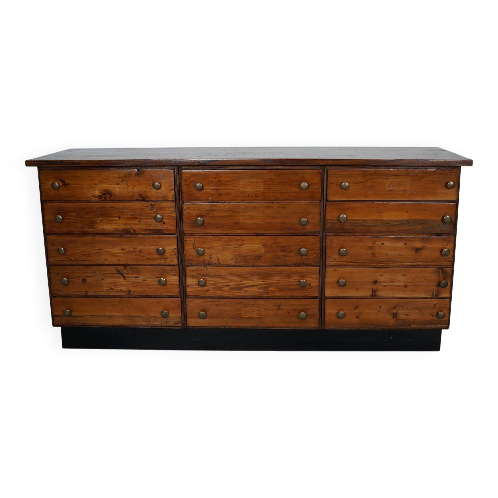 Vintage German pine & oak apothecary cabinet, 1950s
