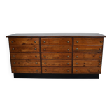 Vintage German pine & oak apothecary cabinet, 1950s