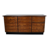 Vintage German pine & oak apothecary cabinet, 1950s