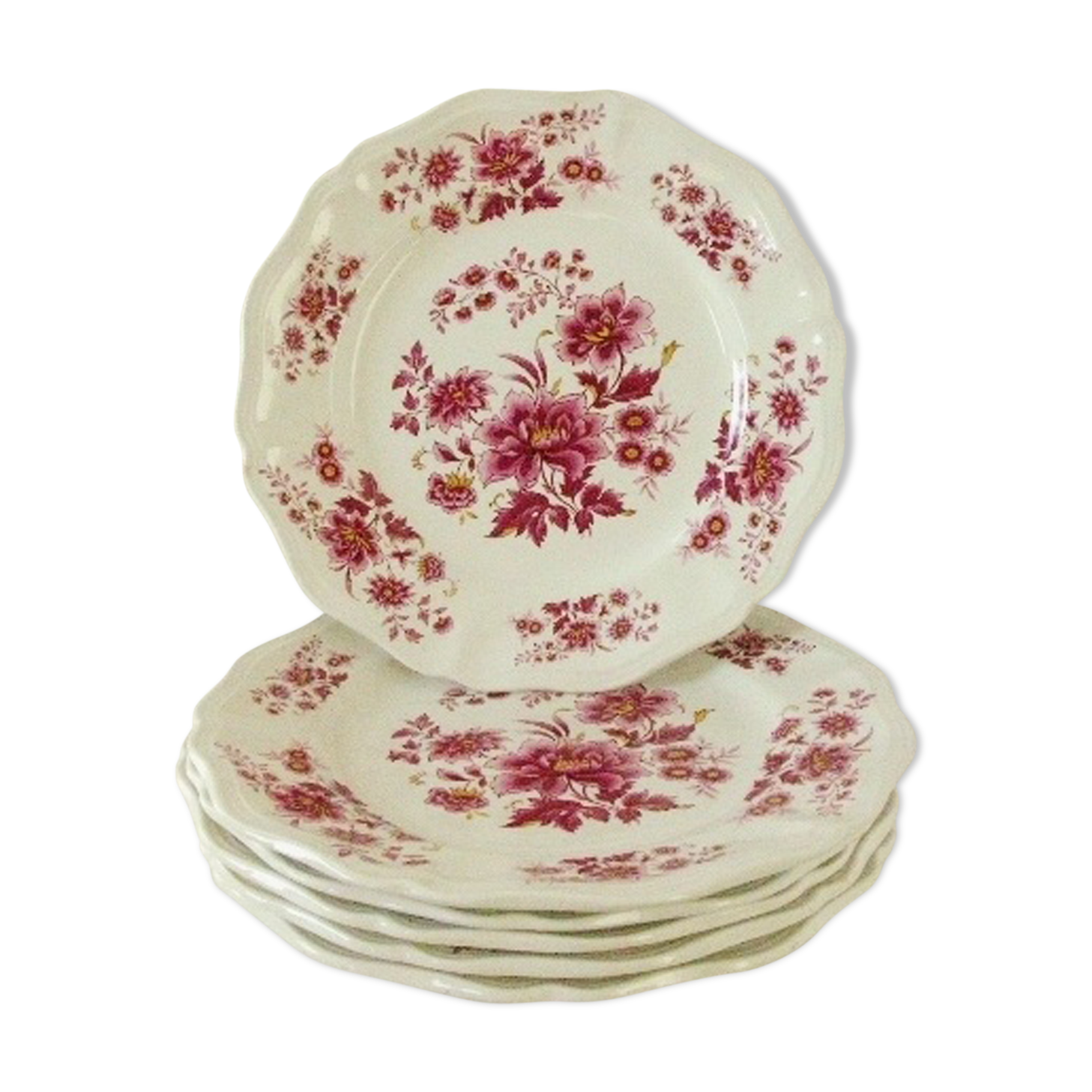 Lot 6 flat plates Sarreguemines Aubusson collection