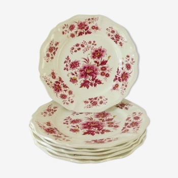 Lot 6 assiettes plates Sarreguemines collection Aubusson