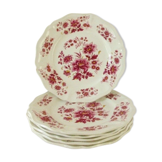 Lot 6 flat plates Sarreguemines Aubusson collection