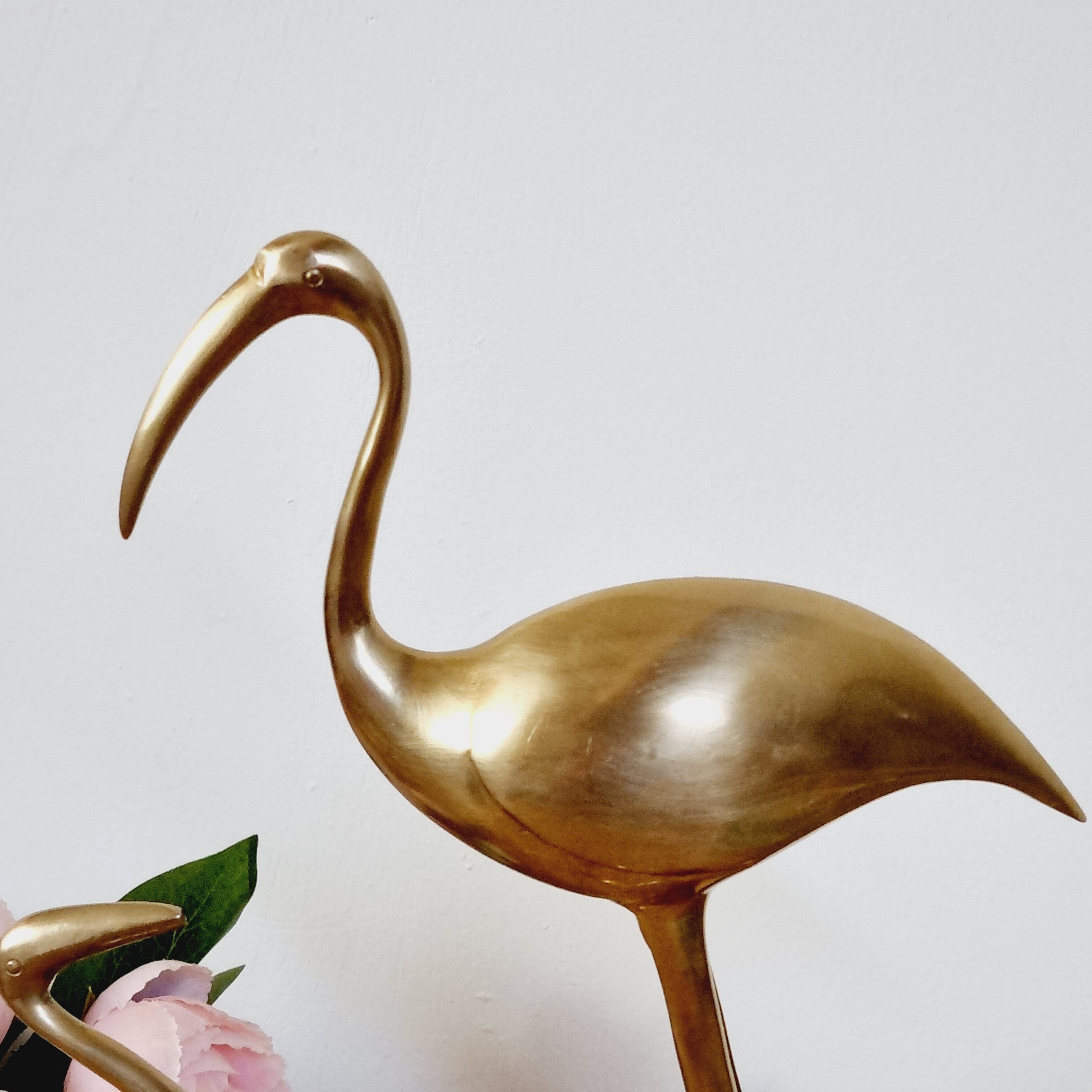 2 ibis in golden brass