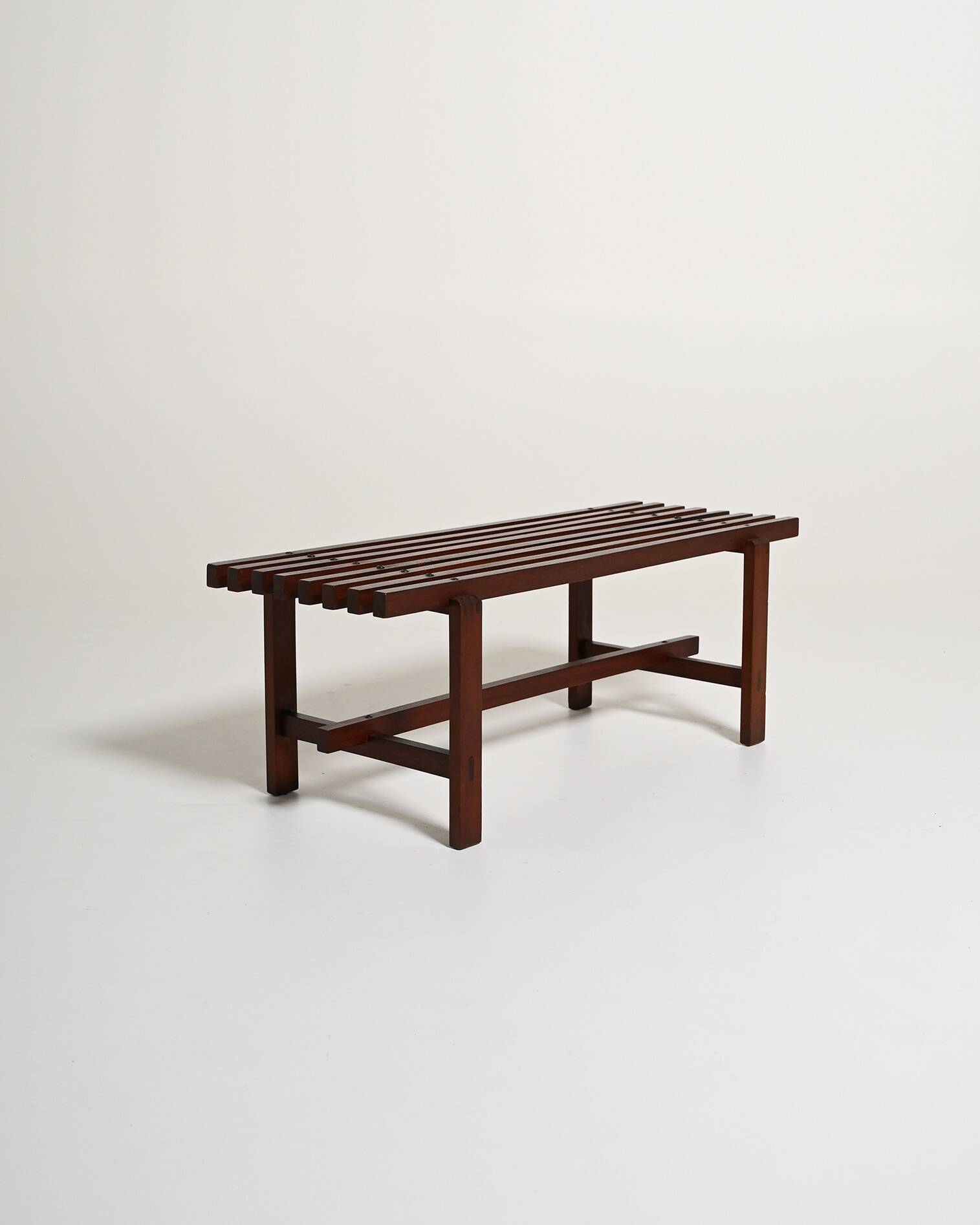 Slat bench in fine wood, 1970s