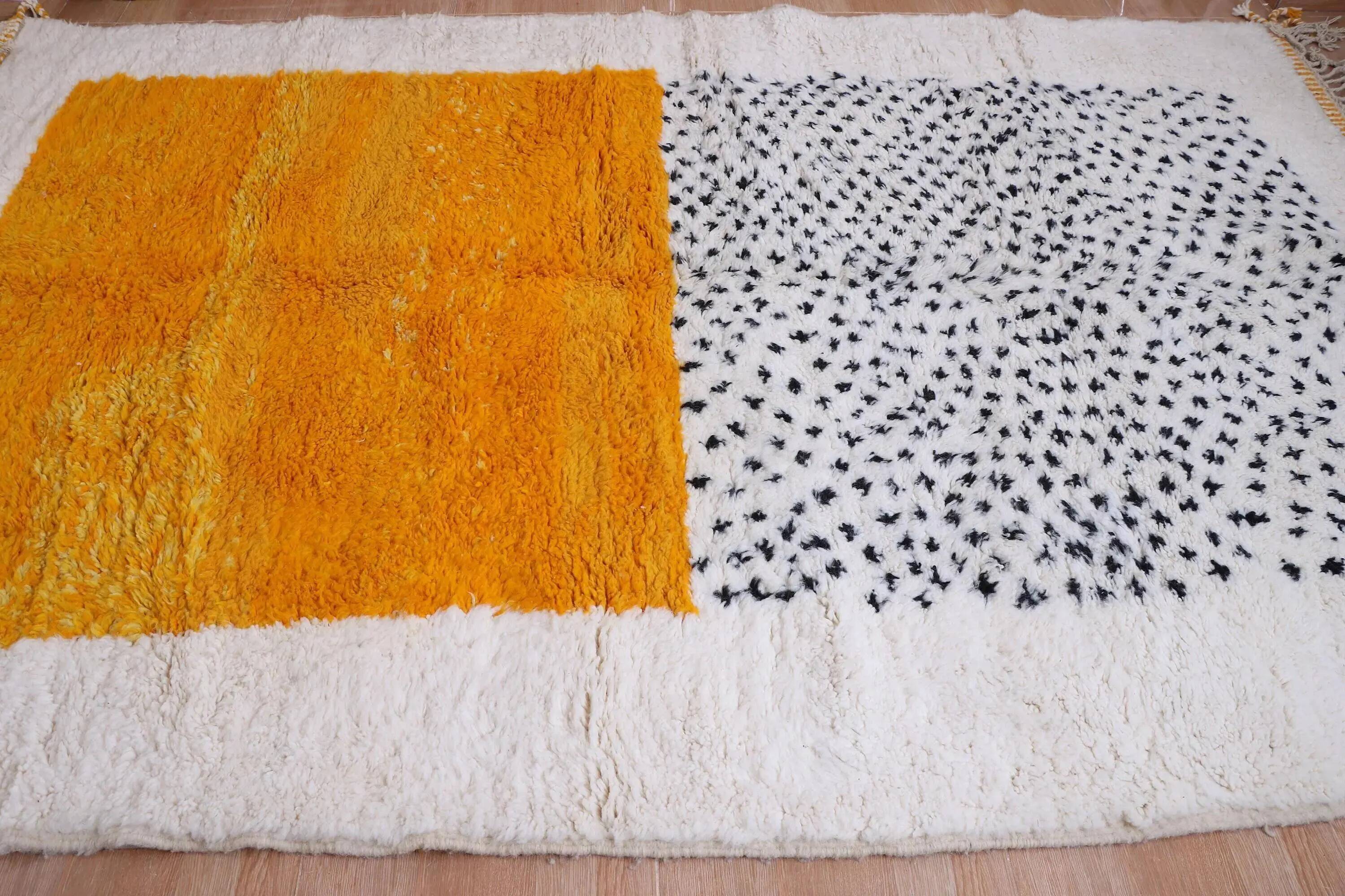 Handmade Moroccan wool rug, 250cm x 150cm, unique piece.