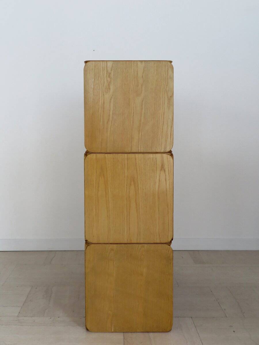 Italian Samara Series Modular Bookcase in Ash by Derk Jan De Vries for Maisa, 1970s