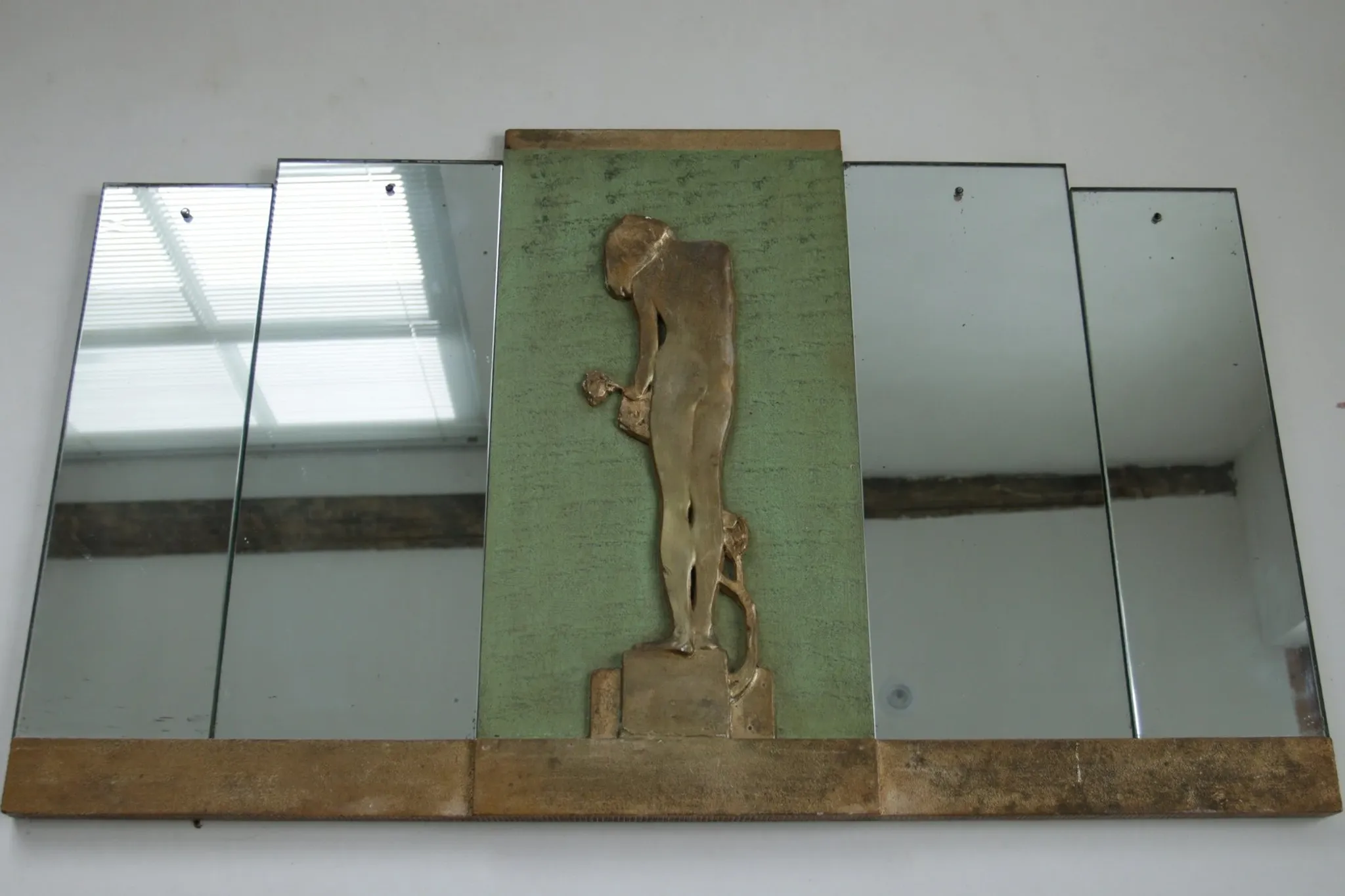 Rowley Gallery Art Deco mirror with gilt relief of a girl, London c.1930