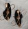 Vintage 1950s wall lights, black metal with gilded brass, 50s retro.