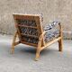 Chair in bamboo rattan and zebra fabric