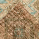 4x7 Soft Beige & Brown Oushak Vintage Rug 109x207Cm