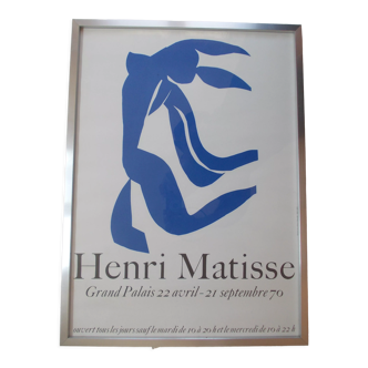 Poster after Matisse : nu bleu, exhibition of the centenary 1970 grand palais paris, glass frame