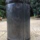 Round box industrial metal barrel with solid padlock